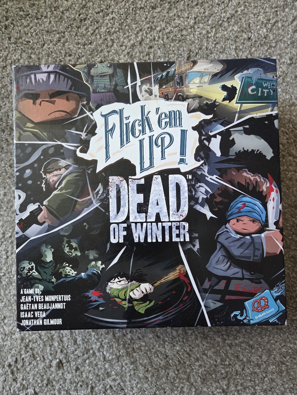 Pretzel Games Flick "em Up!  Dead of Winter Board Game - Dexterity